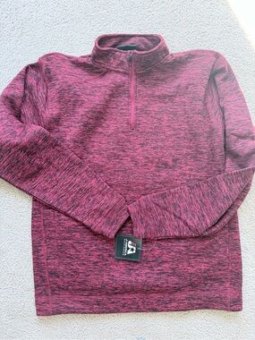 Men's Half-Zip Pullover Sweater - Marled Burgundy